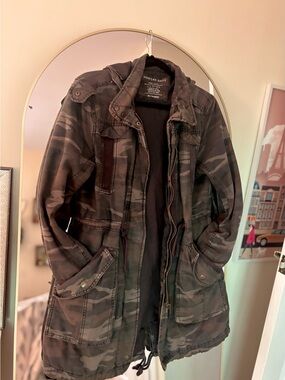 American Eagle Olive Camouflage Utility Jacket